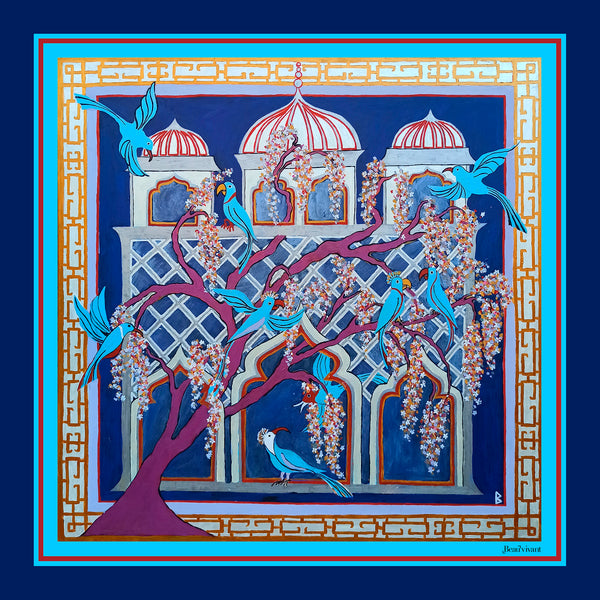 Blue Birds - 60cm viscose